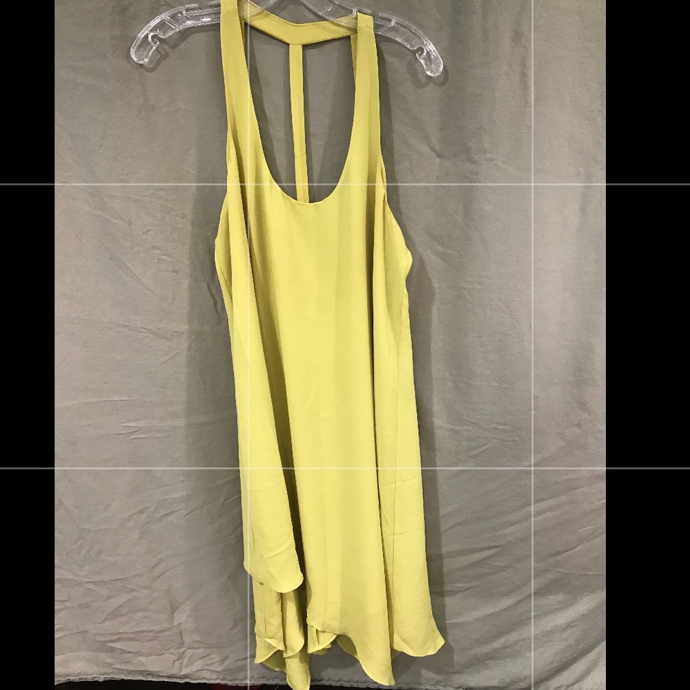 Bcbg asymmetrical lime green dress